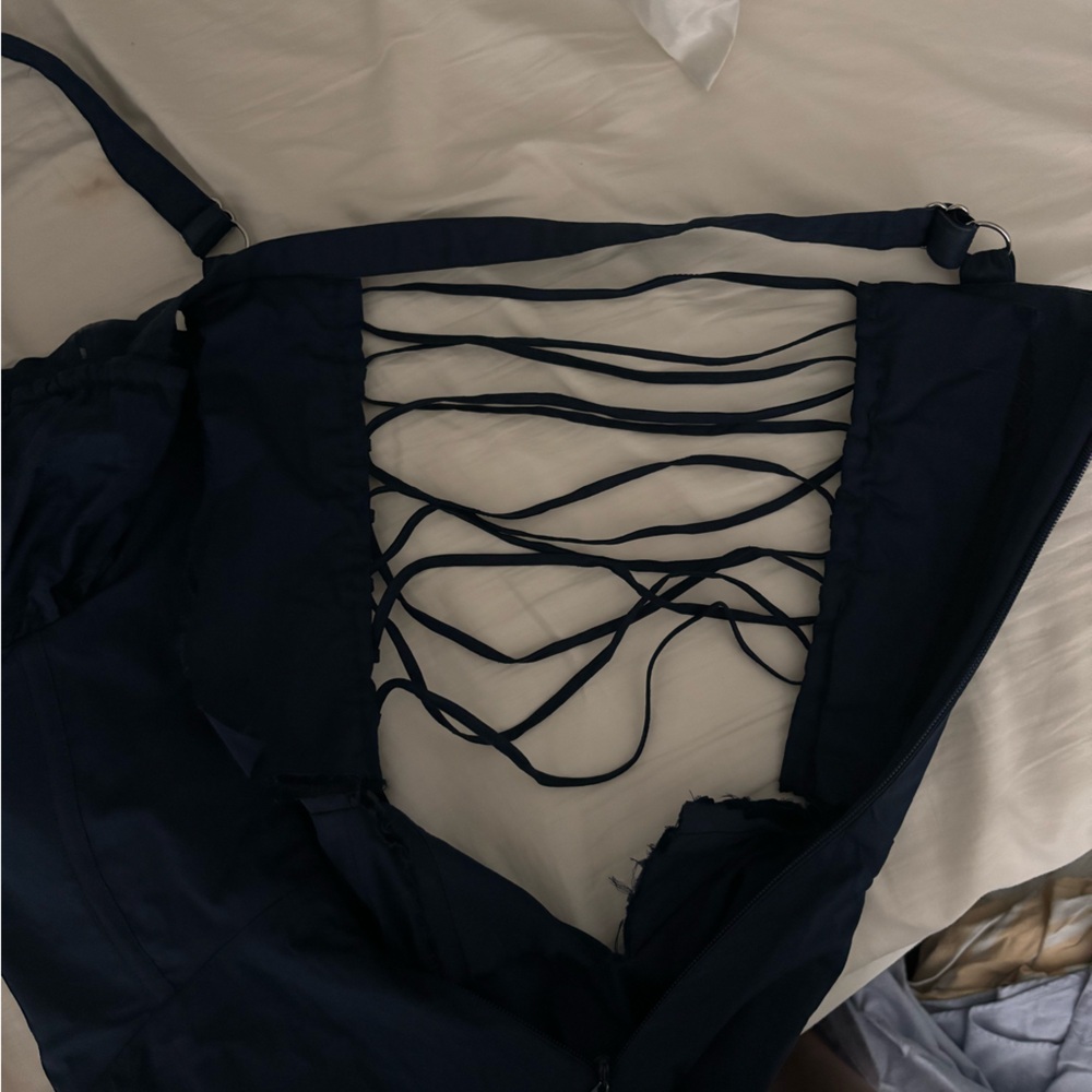 CARMEN defected (see photos) French Navy Bustier Sundress XS. - Picture 5 of 13